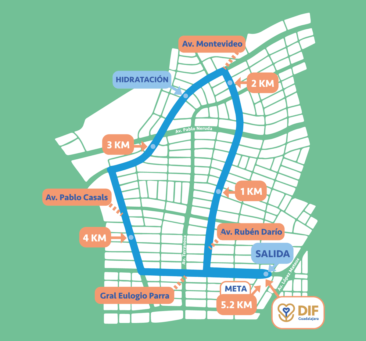 Mapa de la ruta 5.2K